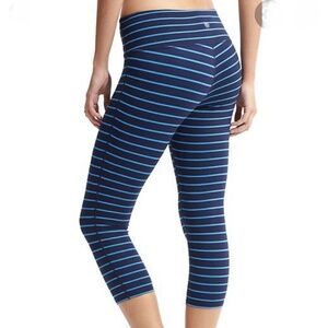 Athleta Chaturanga Striped Crop Leggings